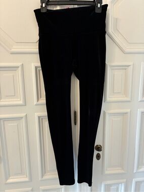 SPANX Black Velvet High-Waist Leggings